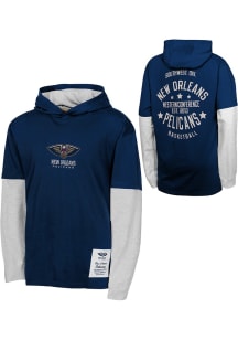 New Orleans Pelicans Youth Navy Blue Small Ball Long Sleeve Hoodie