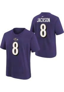 Lamar Jackson Baltimore Ravens Youth Purple Nike Fuse NN Player Tee