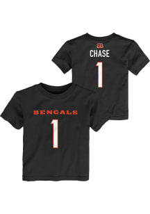 Ja'Marr Chase Cincinnati Bengals Infant Mainliner NN Short Sleeve T-Shirt Black