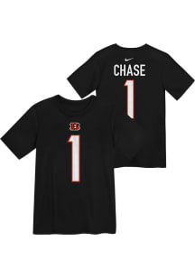 Ja'Marr Chase  Cincinnati Bengals Boys Black Nike Fuse NN Short Sleeve T-Shirt