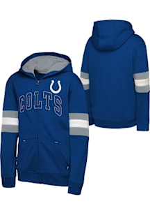 Indianapolis Colts Youth Blue First 90 Minutes Long Sleeve Full Zip Jacket
