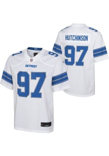 Aidan Hutchinson Detroit Lions Youth White Nike Away Replica Football Jersey