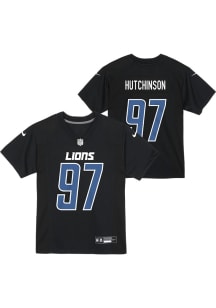 Aidan Hutchinson Detroit Lions Boys Black Nike Game Football Jersey