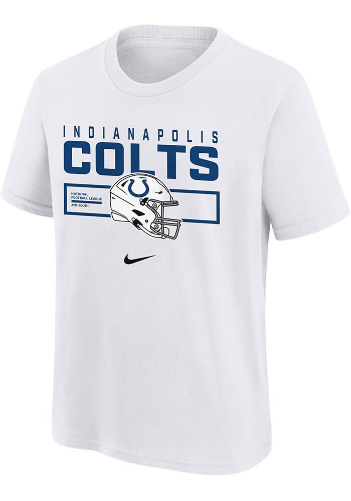 Nike Indianapolis Colts Youth White Helmet Essential Short Sleeve