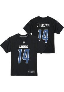 Amon-Ra St. Brown Detroit Lions Boys Black Nike Game Football Jersey