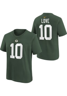 Jordan Love Green Bay Packers Youth Green Nike Fuse NN Player Tee