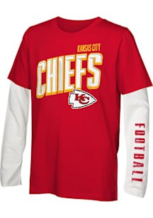 Kansas City Chiefs Boys Red The Mix Long Sleeve T-Shirt