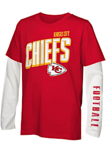 Kansas City Chiefs Youth Red The Mix Long Sleeve T-Shirt