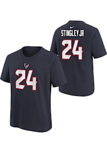 Derek Stingley Jr Houston Texans Youth Navy Blue Nike NN Player Tee