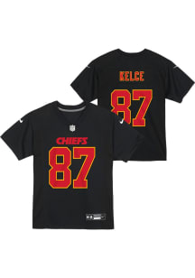 Travis Kelce Kansas City Chiefs Boys Black Nike Game Football Jersey