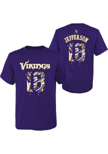 Justin Jefferson Minnesota Vikings Youth Purple NN Drip Player Tee