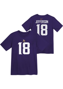 Justin Jefferson  Minnesota Vikings Boys Purple Nike Fuse NN Short Sleeve T-Shirt