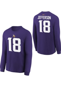 Justin Jefferson Minnesota Vikings Youth Purple Nike Fuse NN Player Tee