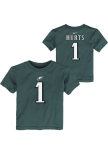 Jalen Hurts Philadelphia Eagles Toddler Teal Nike Fuse NN Short Sleeve Player T Shirt