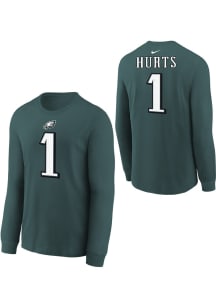 Jalen Hurts Philadelphia Eagles Youth Teal Nike Fuse NN Player Tee