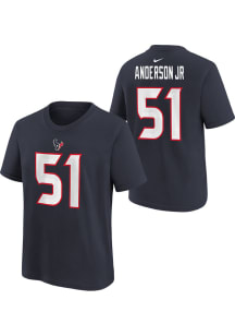 Will Anderson Jr Houston Texans Youth Navy Blue Nike Fuse NN Player Tee