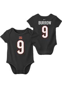 Nike Joe Burrow Cincinnati Bengals Baby Black Nike Fuse NN Short Sleeve One Piece