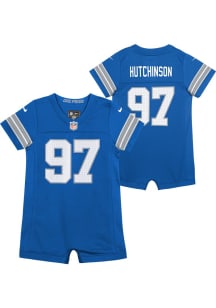 Aidan Hutchinson Detroit Lions Baby Blue Nike Home Replica Romper Football Jersey