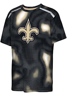 New Orleans Saints Youth Black End Zone Short Sleeve T-Shirt