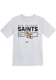 Nike New Orleans Saints Boys White Helmet Essential Short Sleeve T-Shirt