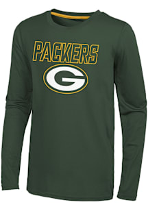 Green Bay Packers Youth Green Hyped Up Long Sleeve T-Shirt