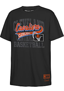 Mitchell and Ness Cleveland Cavaliers Youth Black Retro Sweeper Short Sleeve T-Shirt