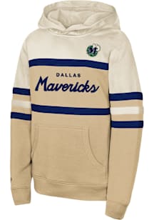 Mitchell and Ness Dallas Mavericks Youth White Head Coach Long Sleeve Hoodie