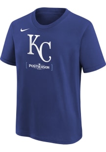 Nike Kansas City Royals Youth Blue 2024 Postseason Participant AC Short Sleeve T-Shirt