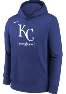 Nike Kansas City Royals Youth Blue 2024 Postseason Participant LR Long Sleeve Hoodie