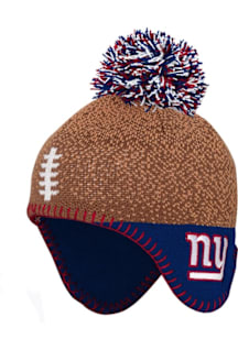 New York Giants Football Head Baby Knit Hat - Brown