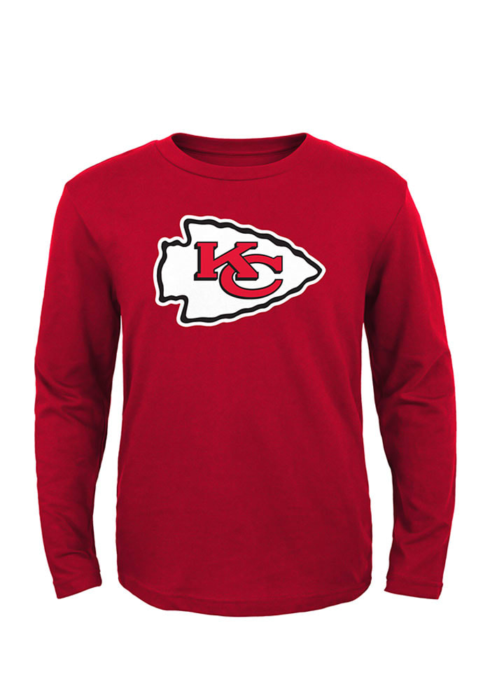 Kansas City Chiefs Boys Red Primary Logo Long Sleeve T-Shirt