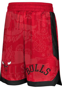 Chicago Bulls Boys Red Street Art Shorts