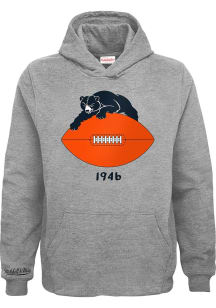 Mitchell and Ness Chicago Bears Youth Grey Retro Logo Long Sleeve Hoodie