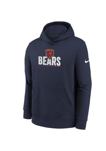 Nike Chicago Bears Youth Navy Blue Team Wordmark Long Sleeve Hoodie