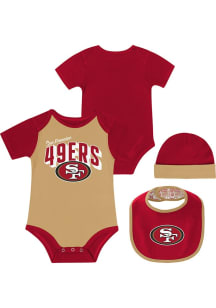 San Francisco 49ers Baby Gold Dynamic Duo Set One Piece with Bib