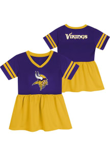 Minnesota Vikings Girls Purple Stadium Lights Short Sleeve Dress