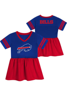 Buffalo Bills Toddler Girls Blue Stadium Lights Short Sleeve Dresses