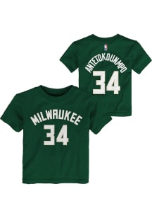 Giannis Antetokounmpo Milwaukee Bucks Toddler Green Flat Replica NN Short Sleeve Player T Shirt