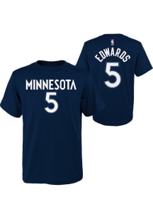 Anthony Edwards Minnesota Timberwolves Youth Navy Blue Flat NN Player Tee