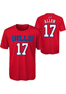 Josh Allen Buffalo Bills Youth Red NN Perf Performance Player Tee