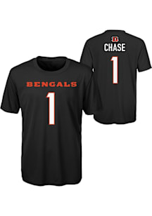 Ja'Marr Chase Cincinnati Bengals Youth Black NN Perf Performance Player Tee
