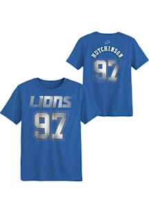 Aidan Hutchinson  Detroit Lions Boys Blue Thermal NN Short Sleeve T-Shirt
