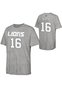 Jared Goff Detroit Lions Youth Grey NN Perf Performance Player Tee