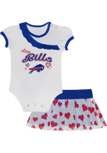 Buffalo Bills Infant Girls White Love My Team Set Top and Bottom