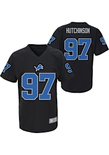 Aidan Hutchinson Detroit Lions Youth Black V-Neck NN Player Tee