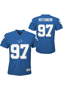 Aidan Hutchinson  Detroit Lions Boys Blue V-Neck NN Short Sleeve T-Shirt