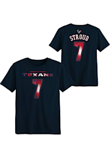 CJ Stroud  Houston Texans Boys Navy Blue Thermal NN Short Sleeve T-Shirt