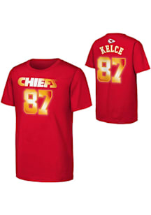Travis Kelce Kansas City Chiefs Youth Red Thermal NN Player Tee