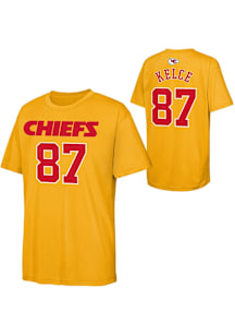 Travis Kelce Kansas City Chiefs Youth Gold NN Perf Performance Player Tee