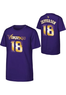 Justin Jefferson Minnesota Vikings Youth Purple Thermal NN Player Tee